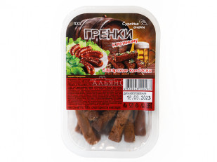 КВАНТОРГ Ушки по-пекински с соусом чили 150гр/уп: Сурские гренки Баварские колбаски (100 гр)